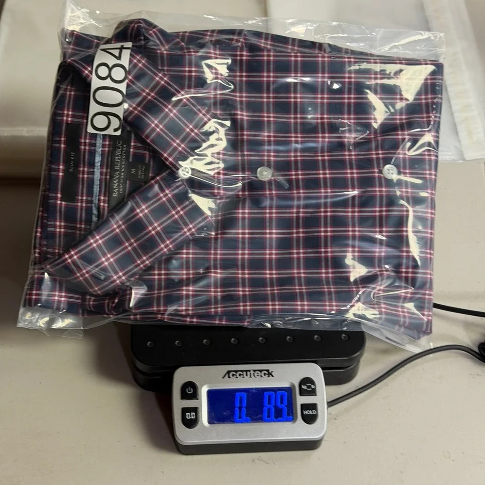 Banana Republic Slim Fit Non Iron Plaid Button Down Shirt Mens‎ Size Medium